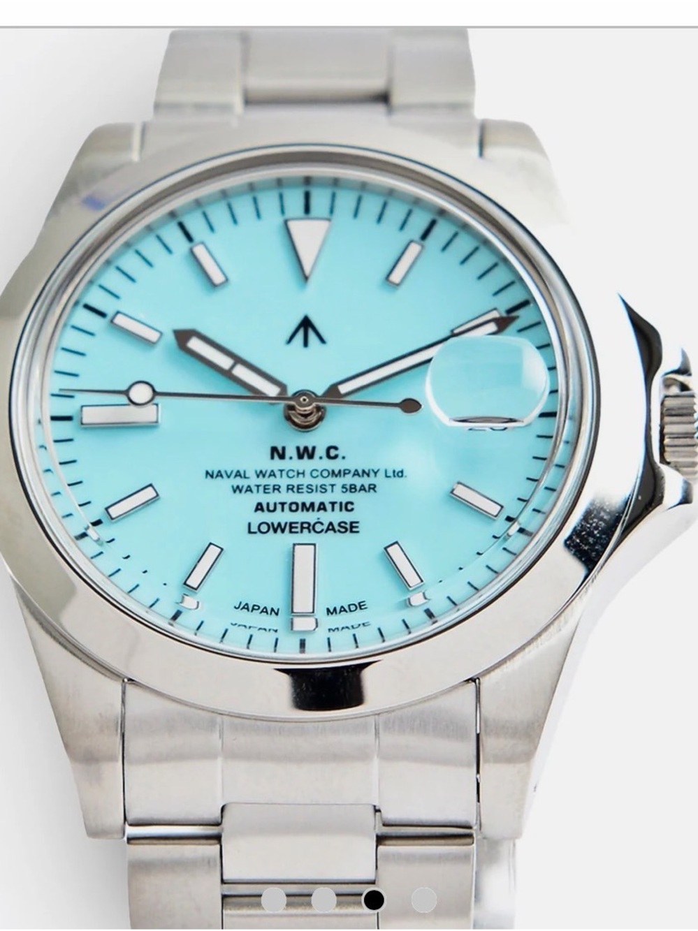 NAVAL WATCH CO. FRXA010 TURQUOISE /SILVER MECHANICAL WATCH - Picture 3 of 7